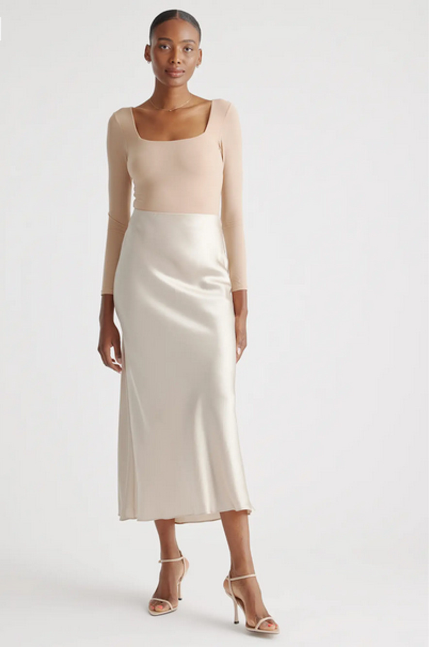 Quince NWT 100% Washable Mulberry Silk Maxi Skirt Size S